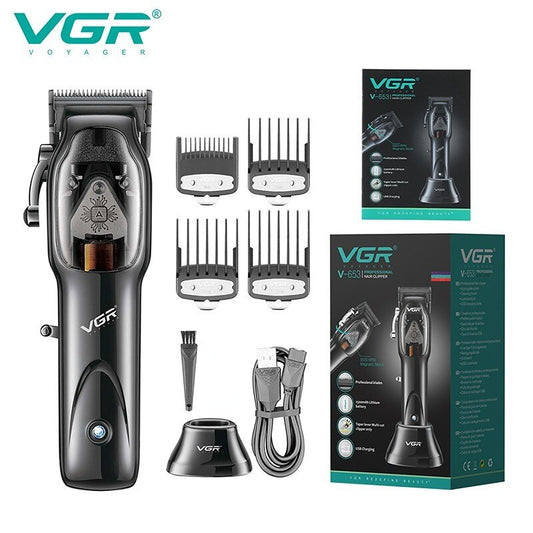 VGR V-653 Hair Clipper Professional Barber Hair Cutting Machine Electric Hair Trimmer Adjustable Haircut Machine Clipper for Men