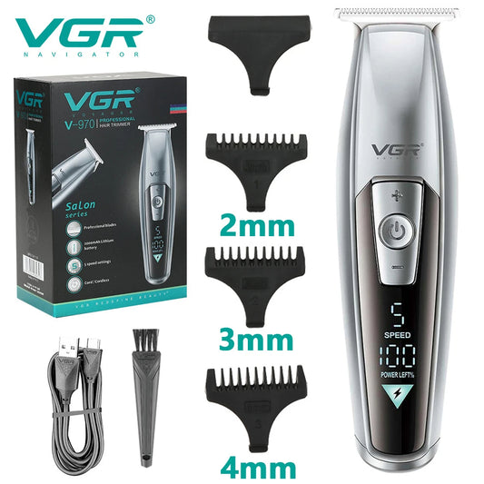 VGR  V-970 5 speed adjustment Hair Trimmer Electric Hair Cutting Machine Barber Cordless Clippers Adjustable Haircut Machine Hair Trimmer for Men V-970