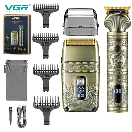 VGR Hair Trimmer Cordless Hair Cutting Machine Electric Shaver Professional Hair Clipper Barber Bald Head Trimmer for Men V-649