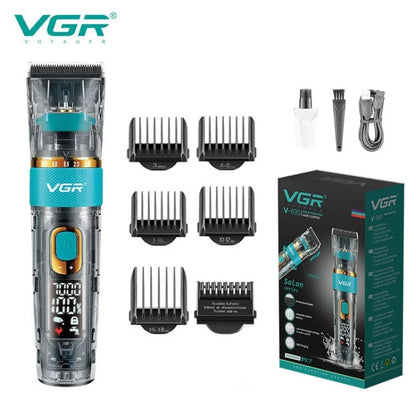 VGR  V-695 Hair Clipper Waterproof Hair Cutting Machine Cordless Hair Trimmer Portable Three-speed Adjustment Clipper for Men