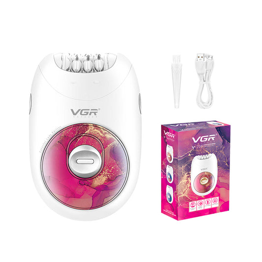 VGR V-706 Hair Removal Machine Electric Professional Rechargeable Lady Epilator