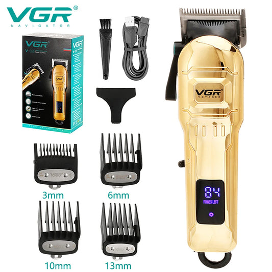 VGR Hair Clipper Professional Hair Trimmer Adjustable Hair Cutting Machine Electric Barber Digital Display Clipper for Men V-268