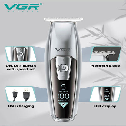 VGR  V-970 5 speed adjustment Hair Trimmer Electric Hair Cutting Machine Barber Cordless Clippers Adjustable Haircut Machine Hair Trimmer for Men V-970