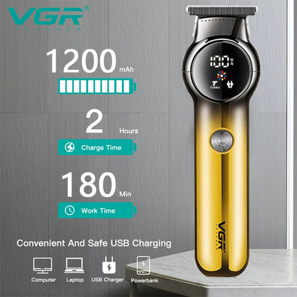 VGR Hair Trimmer Adjustable Hair Clipper Rechargeable Trimmer Professional Electric Hair Clipper Cordless Trimmer for Men V-989