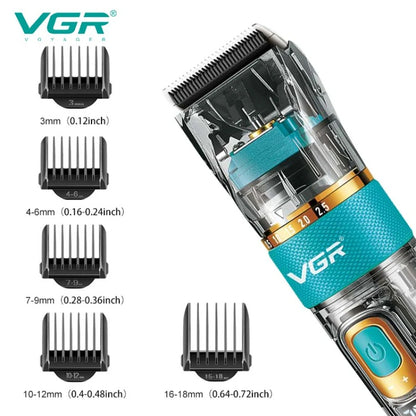 VGR  V-695 Hair Clipper Waterproof Hair Cutting Machine Cordless Hair Trimmer Portable Three-speed Adjustment Clipper for Men