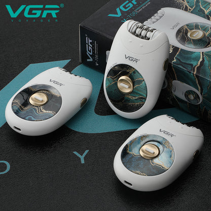 VGR V-706 Hair Removal Machine Electric Professional Rechargeable Lady Epilator