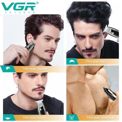 VGR Hair Clipper Trimmer Cutting Machine for Men Electric Barber Professional Barber Machines Cutter Equipment Rechargeable v030