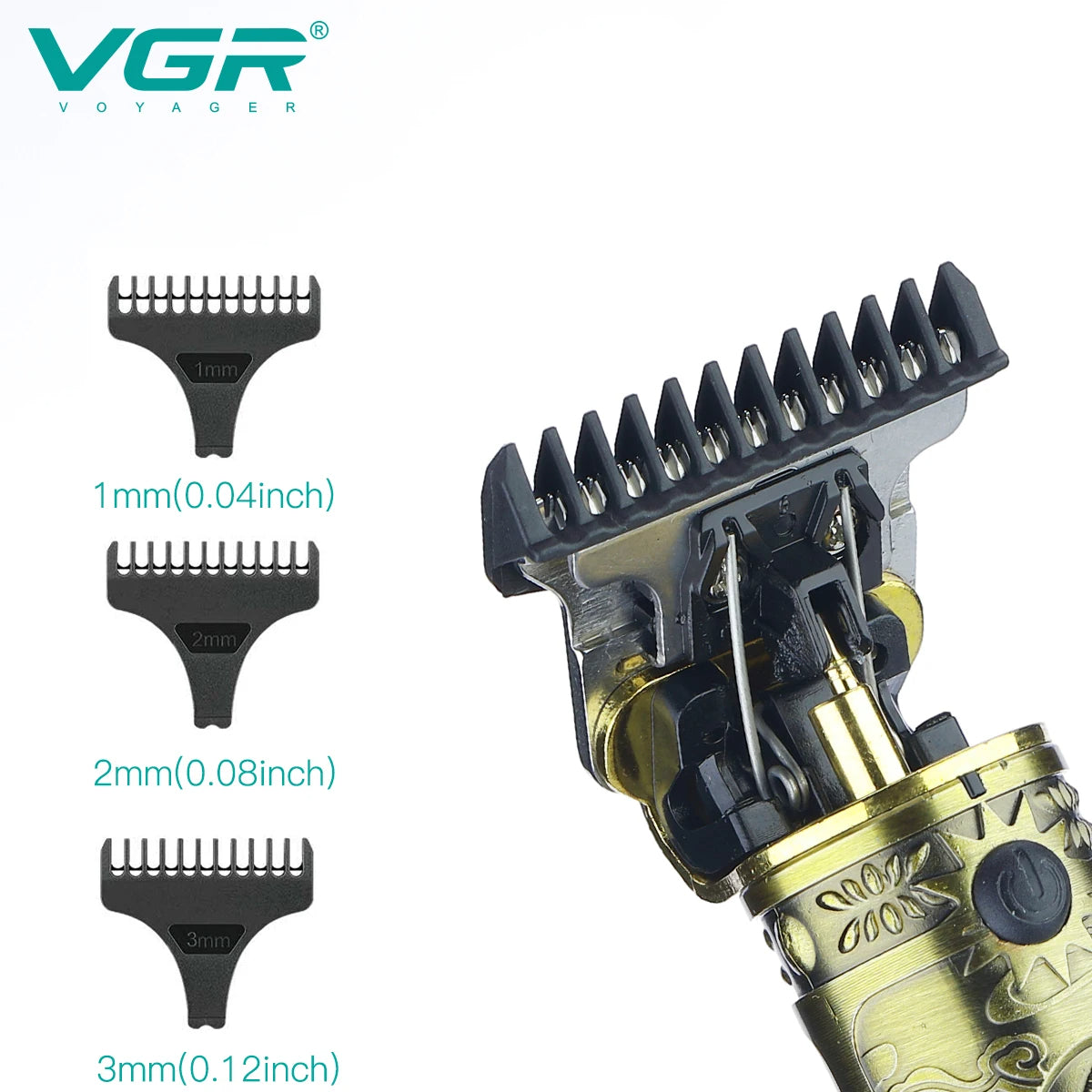 VGR Hair Clipper Electric Hair Trimmer Cordless Hair Cutting Machine Rechargeable Professional Metal Zero Cutting Machine V-228