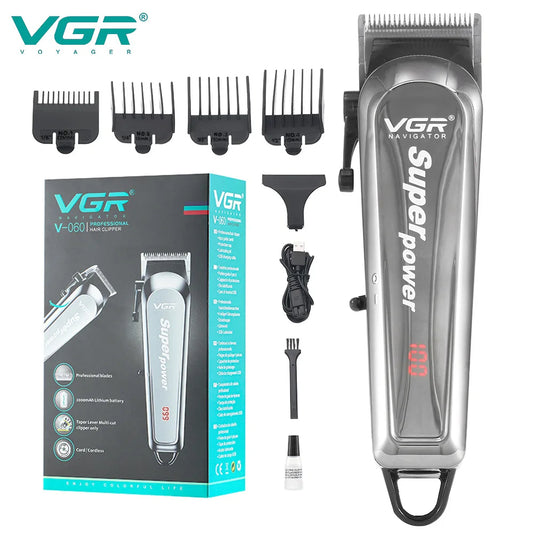 VGR 060 New Electric Hair Clipper Professional Personal Care Barber Limit Comb Household Trimmer For Men Clippers V-060