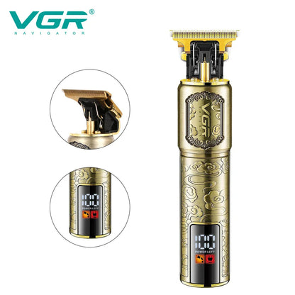 VGR V-073 New Style Professional Electric Hair Clipper T9 High Power Shaver LCD Rechargeable Metal Beard Trimmer Shaving VGR 073