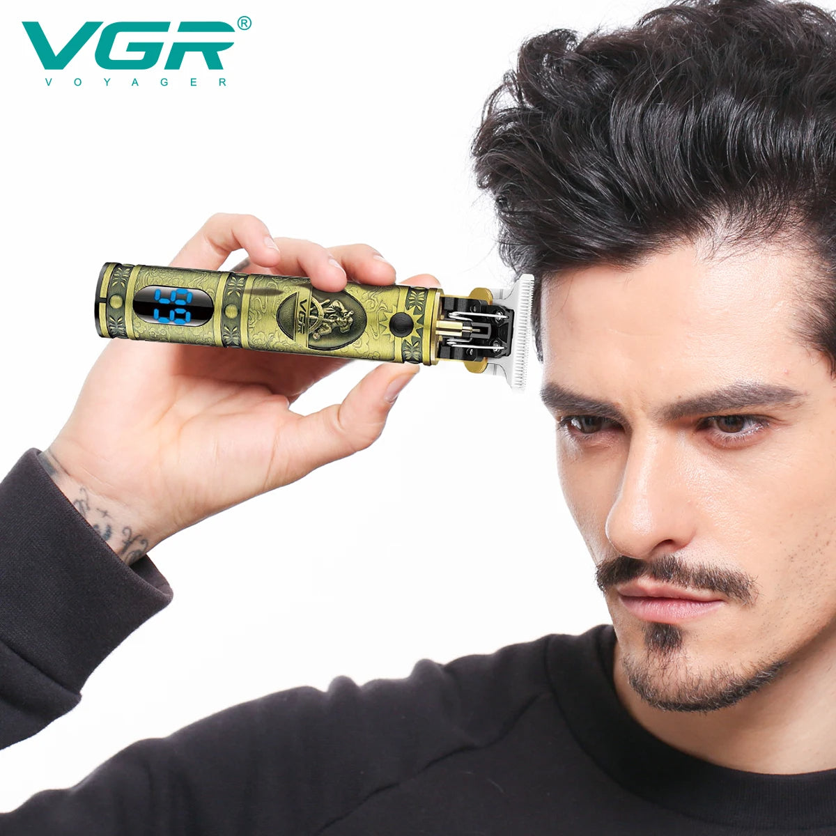 VGR Hair Clipper Electric Hair Trimmer Cordless Hair Cutting Machine Rechargeable Professional Metal Zero Cutting Machine V-228